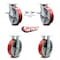 Service Caster 8 Inch Kingpinless Red Poly on Steel Wheel Caster Swivel Locks 2 Rigid, 2PK SCC-KP30S820-PUR-RS-BSL-2-R-2 - alternate 2